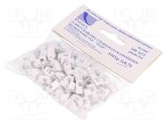 Holder; white; for flat cable,SMYp 2x0,75; 100pcs; with a nail PAWBOL