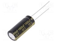 Capacitor: electrolytic; low ESR; THT; 1500uF; 10VDC; Ø10x25mm PANASONIC