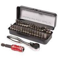 Compact "Go Box" 34 Piece Premium Bit Set with Ratchet and 1/4" Holder