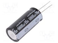 Capacitor: electrolytic; THT; 6800uF; 35VDC; Ø20x40mm; Pitch: 10mm NICHICON