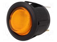 ROCKER; SPST; Pos: 2; ON-OFF; 20A/14VDC; yellow; LED; R13-112-DC SCI