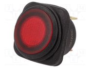 ROCKER; SPST; Pos: 2; ON-OFF; 10A/250VAC; red; IP65; LED; R13-203-DC SCI