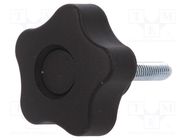 Knob; Ø: 40mm; Ext.thread: M6; 25mm; H: 27mm; technopolymer PP ELESA+GANTER