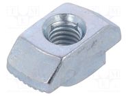 Nut; for profiles; Width of the groove: 10mm; steel; zinc; T-slot ELESA+GANTER