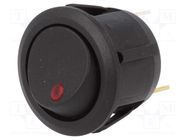 ROCKER; SPST; Pos: 2; ON-OFF; 20A/14VDC; red; LED,point; R13-112-DC 