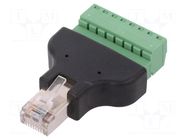 Adapter; PIN: 8; terminal block,RJ45 plug; screw terminal GOOBAY