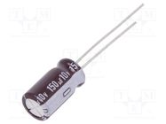 Capacitor: electrolytic; low ESR; THT; 150uF; 10VDC; Ø6.3x11mm NICHICON