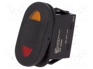 ROCKER; SP3T; Pos: 3; ON-OFF-ON; 21A/14VDC; black; LED,point; 14VDC SCI