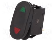 ROCKER; SP3T; Pos: 3; ON-OFF-ON; 21A/14VDC; black; LED,point; 14VDC SCI