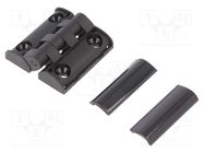 Hinge; Width: 38mm; technopolymer PA; black; H: 39.5mm; -20÷80°C ELESA+GANTER