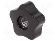 Knob; Ø: 40mm; Int.thread: M12; 15mm; H: 19mm; duroplast PF ELESA+GANTER