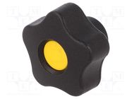 Knob; Ø: 32mm; Int.thread: M5; 12mm; H: 23mm; technopolymer PP ELESA+GANTER