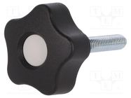 Knob; Ø: 32mm; Ext.thread: M8; 20mm; H: 23mm; technopolymer PP 