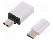 Adapter; USB 2.0,USB 3.0; Enclos.mat: aluminium 