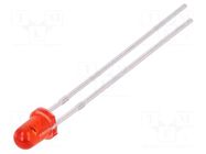 LED; red; 3mm; 200mcd; 30°; Front: convex; 1.7÷2.5VDC; No.of term: 2 FORYARD