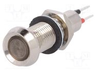 Indicator: LED; recessed; white cold; 12VDC; Ø8.1mm; IP67; brass MARL