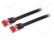 Patch cord; U/FTP; 6; stranded; CCS; PVC; black; 0.5m; 32AWG LOGILINK