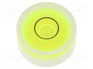 Spirit level; H: 9mm; Ømount.hole: 18mm; plastic; Body: white ELESA+GANTER