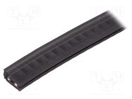 Hole and edge shield; EPDM; L: 5m; black; H: 15.5mm; W: 8.5mm ELESA+GANTER