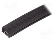 Hole and edge shield; EPDM; L: 10m; black; H: 15.5mm; W: 8.5mm ELESA+GANTER