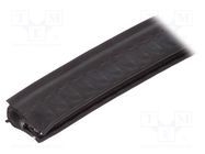 Hole and edge shield; EPDM; L: 10m; black; H: 20.5mm; W: 11mm ELESA+GANTER