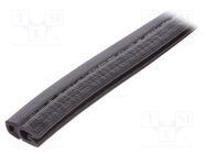 Hole and edge shield; EPDM,PVC; L: 5m; black; H: 14.5mm; W: 9mm ELESA+GANTER