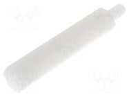 Screwed spacer sleeve; hexagonal; polyamide; M3; M3; 28.5mm FIX&FASTEN