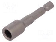 Screwdriver bit; 6-angles socket; HEX 10mm; Overall len: 55mm WIHA