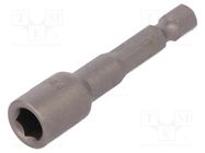 Screwdriver bit; 6-angles socket; Socket: HEX 10mm; with magnet WIHA