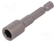 Screwdriver bit; 6-angles socket; HEX 10mm; Overall len: 55mm WIHA