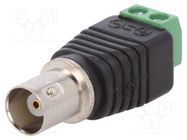 Adapter; BNC female,terminal block; PIN: 2 