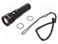 Torch: LED diving; L: 155mm; 60lm,200lm,600lm,1100lm; Ø: 46mm; IPX8 XTAR