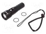 Torch: LED; L: 155mm; 60lm,200lm,600lm,1100lm; Ø: 46mm; IPX8; 6000K XTAR