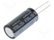 Capacitor: electrolytic; THT; 4700uF; 35VDC; Ø18x35.5mm; ±20% NICHICON