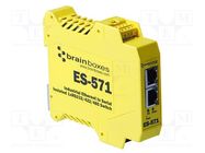 Serial device server; Number of ports: 3; 8÷30VDC; RJ45 x2; ES BRAINBOXES