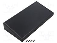 Enclosure: desktop; 1599; X: 220mm; Y: 110mm; Z: 40mm; ABS; black; IP54 HAMMOND