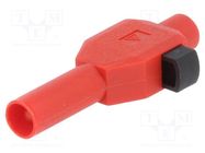 Connector: 4mm banana; plug; 10A; 600V; red; insulated STÄUBLI