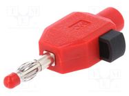 Connector: 4mm banana; plug; 10A; 60V; red; insulated; 2.5mm2 STÄUBLI