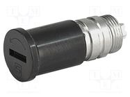 Adapter; cylindrical fuses; 5x20mm; 16A; black; 500VAC; UL94V-0 SCHURTER