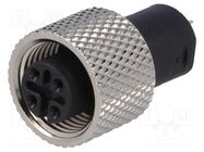 Connector: M12; PIN: 4; female; for molding,for cable; soldering ATTEND