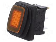 ROCKER; SPST; Pos: 2; ON-OFF; 16A/12VDC; orange; IP65; LED; R13-66-DC SCI