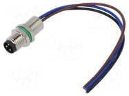 Connector: M8; male; PIN: 3; straight; for panel mounting; socket DEGSON ELECTRONICS