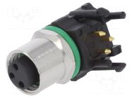 Connector: M8; female; PIN: 3; angled 90°; for panel mounting; 3A DEGSON ELECTRONICS