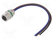 Connector: M8; female; PIN: 3; straight; for panel mounting; socket DEGSON ELECTRONICS