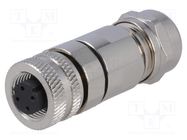 Connector: M12; plug; PIN: 4; female; D code-Ethernet; for cable DEGSON ELECTRONICS