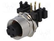 Connector: M12; socket; PIN: 4; female; D code-Ethernet; THT; 250V DEGSON ELECTRONICS