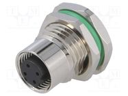 Connector: M12; socket; PIN: 4; female; D code-Ethernet; THT; 250V DEGSON ELECTRONICS