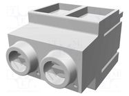 PCB terminal block; angled 90°; 10.16mm; ways: 2; on PCBs; tinned HARTING