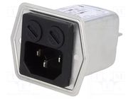 Connector: AC supply; socket; male; 6A; 250VAC; C14 (E); 5707 SCHURTER