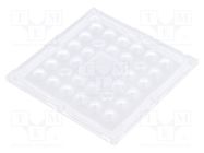 LED lens; square; plexiglass PMMA; transparent; Mounting: screw LEDIL